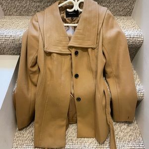 EUC babaton coat with foldover statement neck